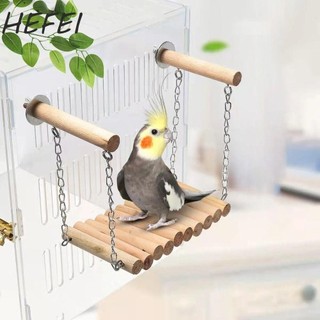 HEFEI Đồ chơi leo núi Parakeet, Thang vẹt chim vui nhộn tự nhiên, Phụ kiện lồng chim Gỗ bền Treo chim Giá đỡ giấc ngủ Móng vuốt chim mài mỏ mài