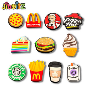 Jibbitz crocs charm Khóa Giày KFC Burger Pháp Khoai Tây Chiên Pizza Lỗ Giày Phụ Kiện DIY Gourmet Hoạt Hình Giày Phụ Kiện