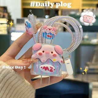 [Heo Dâu Tây] Bộ phụ kiện bảo vệ củ sạc và cáp sạc cho iphone PD18/20W iPhone 15 12 13 14 pro max bằng silicon cao cấp