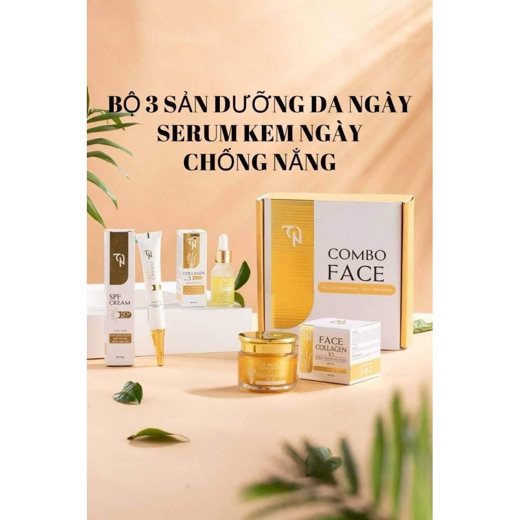 Combo Kem Face Đông Anh Collagen X3 Kem Face Đông Trùng X3 + Serum + Kem Chống Nắng Image X3