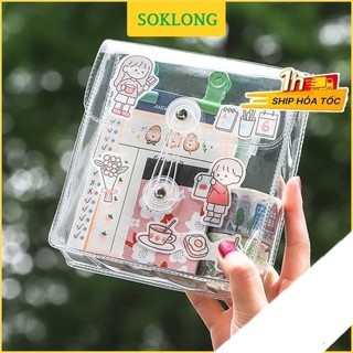 Túi đựng bút trong suốt Hàn Quốc, túi nhựa đựng đồ dùng, mỹ phẩm chống nước K12