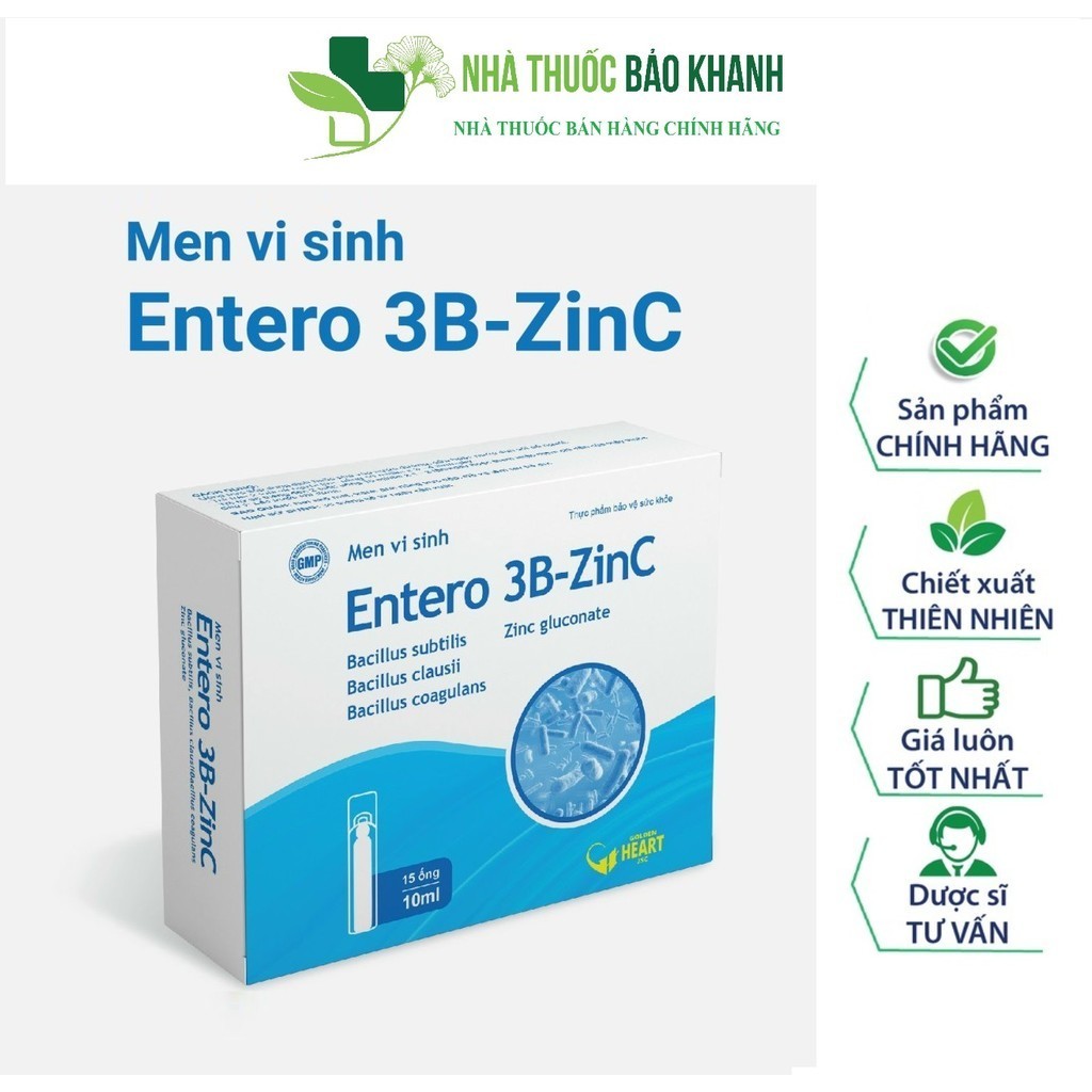 Men vi sinh Entero 3B ZinC - Hỗ trợ giảm rối loạn tiêu hóa, đau bụng, tiêu chảy, đầy hơi, khó tiêu