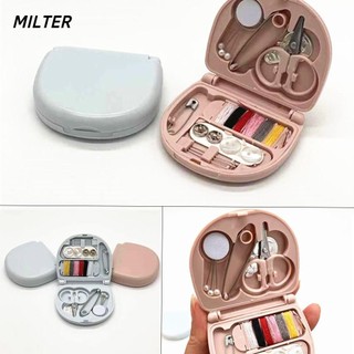 QINJUE Useful Mini Sewing Kit Portable Needle Threads Box Storage Bags Home Living Travel DIY Tool Professional Thimble Buttons Organizer/Multicolor