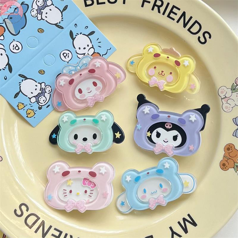 Bwhte Hoạt Hình Mũ Sanrio Mũ Đội Đầu Hello Kitty Kuromi Melody Pochacco Kẹp Tóc.