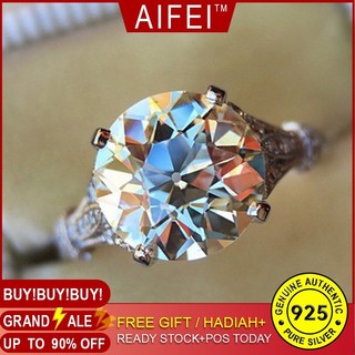 Nhẫn đính đá Aifei chất liệu bạc sterling 925 R539 dành cho nữ