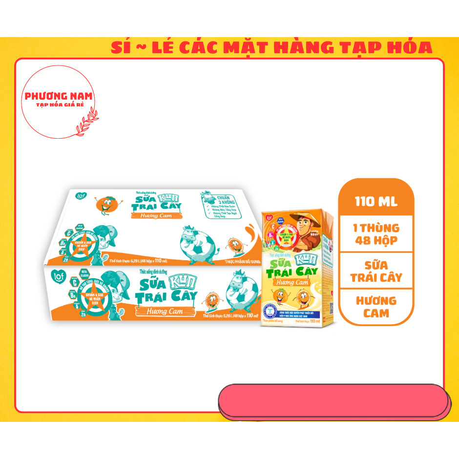 Thùng sữa kun cam 110ml
