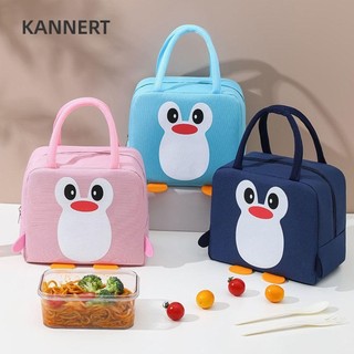 Túi Giữ Nhiệt Đựng Hộp Cơm Trưa In Họa Tiết Chim Cánh Cụt Hoạt Hình Dễ Thương Cho Bé