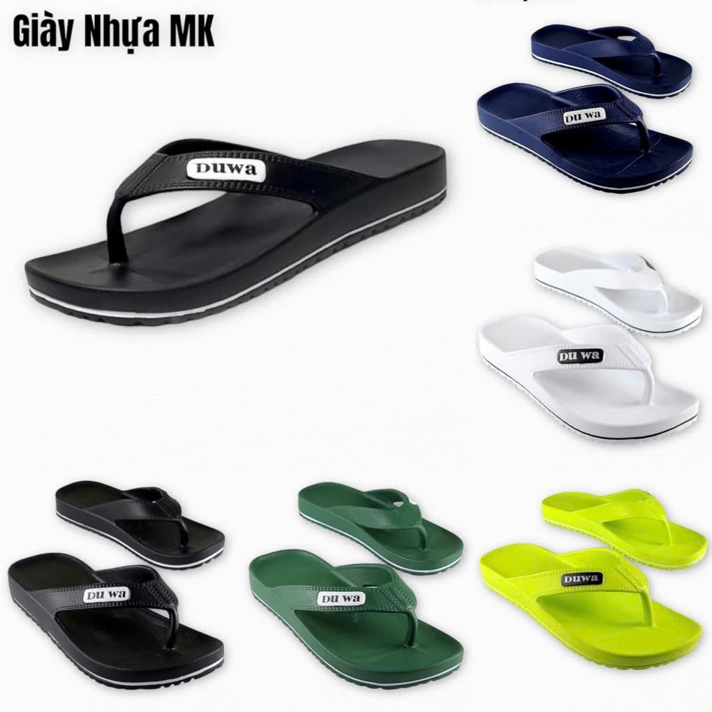 Dép kẹp tông xỏ ngón Duwa nam nữ đúc ép nguyên khối siêu nhẹ siêu bền chống nước đi mưa đi biển - DL