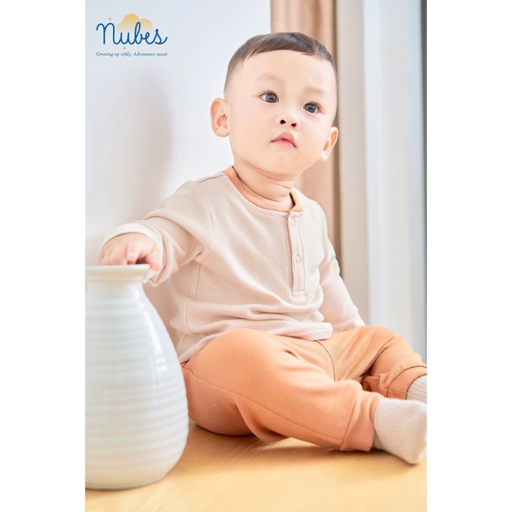 Bộ dài tay thu đông cổ trụ cúc cài [NUBES-DT21]