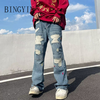BINGYIN quần ống rộng quần jean nam 2024 NEW STYLE MNK2490JCT 37Z240908