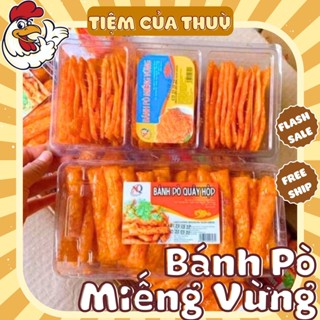 Bánh Pò Miếng Vừng 3 Ngăn 70 Miếng (Hộp 320G), Bánh Pò Ngọc Quỳnh Phát, đồ ăn vặt tuổi thơ