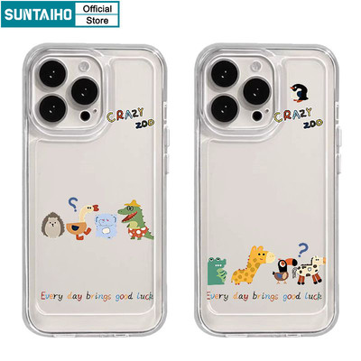 Suntaiho Ốp Lưng iPhone Đẹp Cute trong suốt in hình Thẩm Mỹ Ngộ nghĩnh Vỏ Điện Thoại Họa Tiết Động Vật Hoạt Hình TPU Mềm Cao Cấp Chống Sốc Cho Iphone 16 15 14 13 12 11 Pro Max IP 7 8 Plus Iphon X Xs XR Xs Max Hàn quốc Ốp Lưng