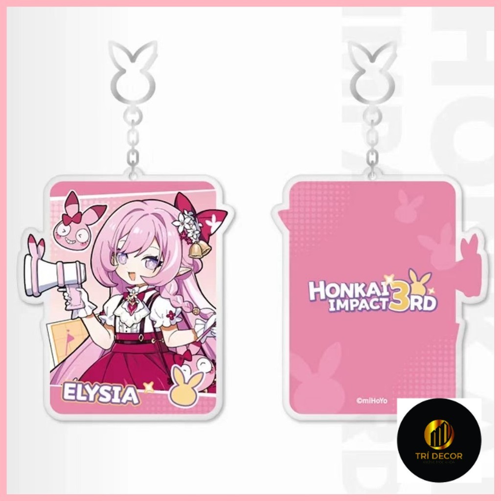 Móc Khóa Honkai Impact 3 Kiana Elysia Honkai Dòng 3 Phòng Acrylic Mặt Dây Chuyền Móc Khóa Alicia Kia