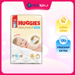  Tã dán Huggies Skin Perfect size S 54  +4 +6 miếng  4 - 8 kg  - Giao bao bì ngẫu nhiên 