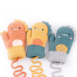  Hoạt Hình Dễ Thương Khủng Long Dệt Kim Full Ngón Găng Tay Mùa Đông Cho Bé Găng Tay Ấm Sang Trọng Cho Bé Phụ Kiện Ngoài Trời 