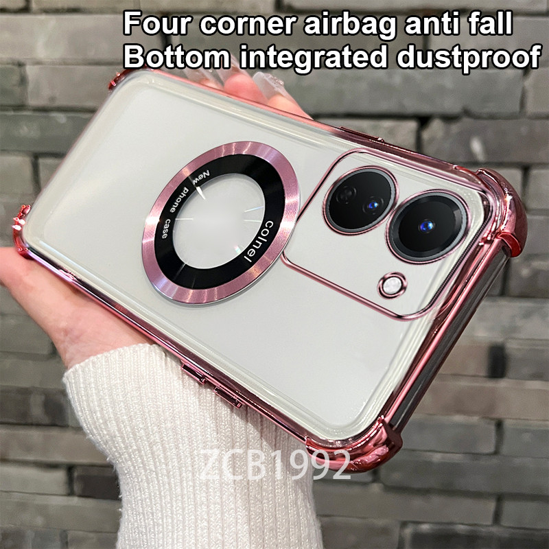 Ốp Lưng Cho Vivo Y36 4G Vỏ Điện Thoại TPU Mới Trong Suốt Cao Cấp Có Tấm Hút Từ Tính Mềm
