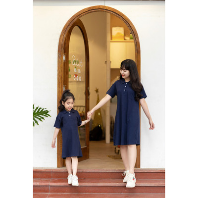 Váy có cổ bé gái LITIBABY cộc tay 1 túi, size 2/8T, chất cotton mềm mát
