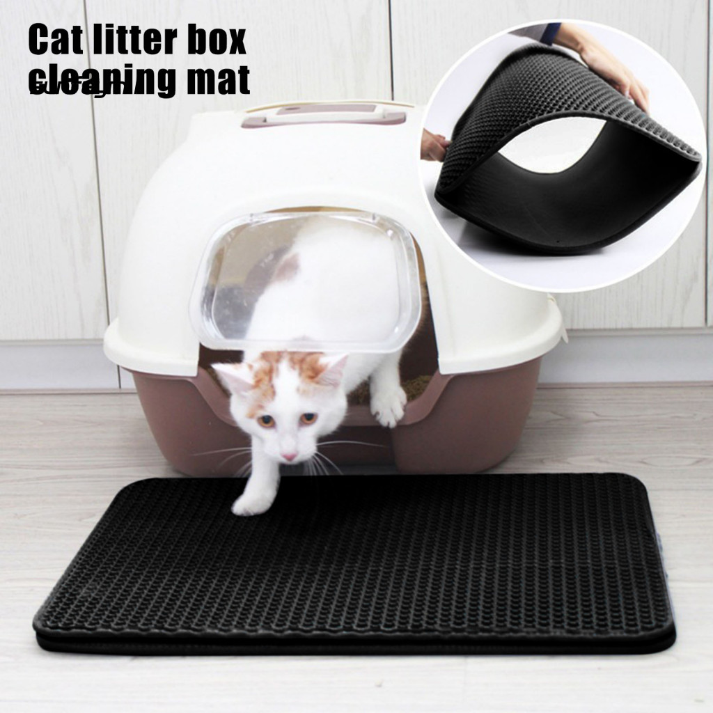 Sunfa Litter Box Mat Giải pháp xả rác cho mèo hiệu quả Chống trượt Thảm lót mèo chống thấm nước Thảm lót hai lớp để làm sạch Hộp đựng rác vệ sinh Phụ kiện thú cưng cho mèo Đông Nam