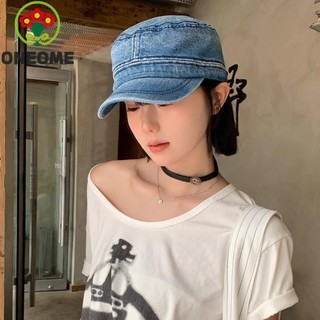 Mũ bóng chày ONEOME, Mũ lưỡi trai Demin Dạo Phố, Mũ lưỡi trai phẳng cổ điển Hàn Quốc Mũ Cadet đi bộ đường dài