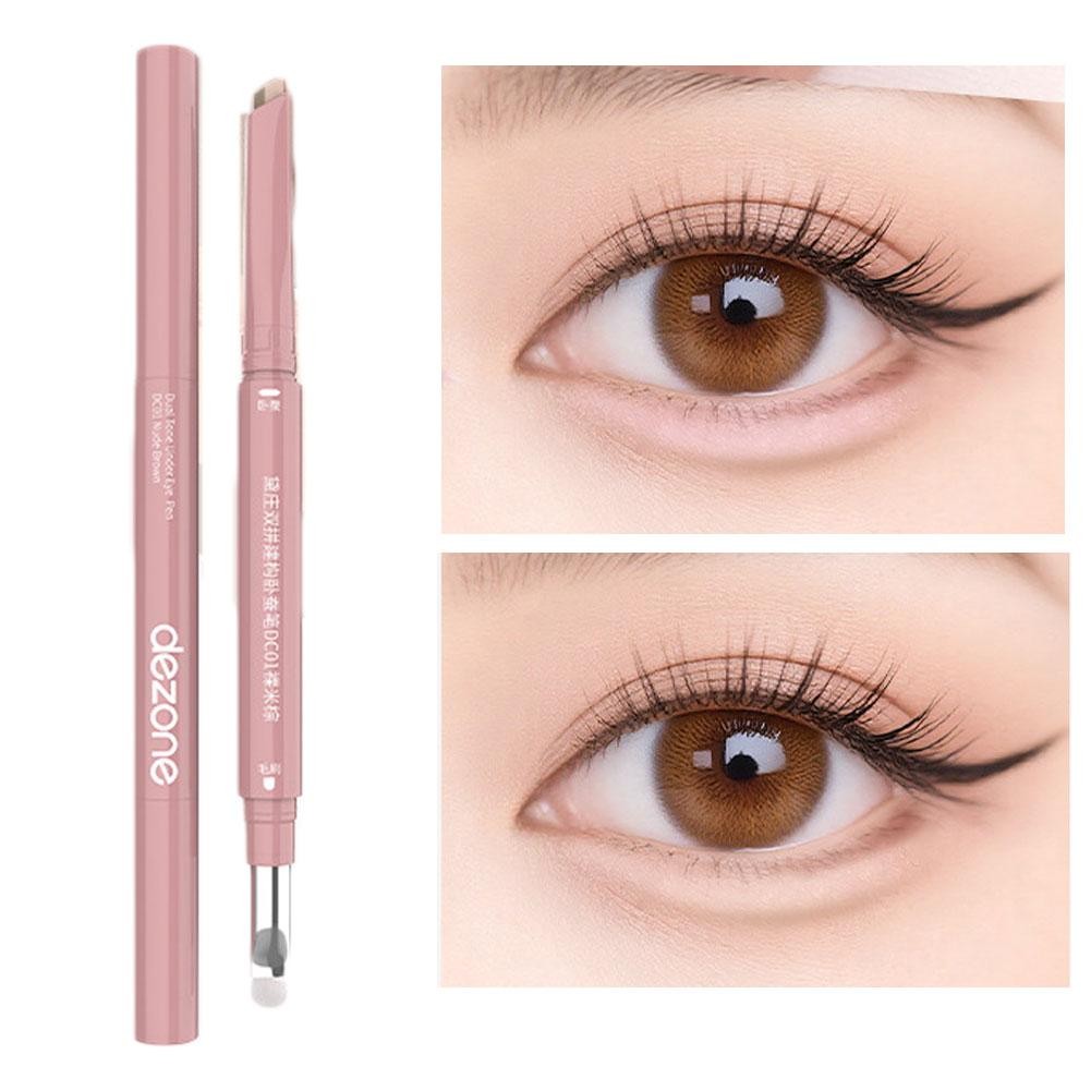 DEZONE Double Spelling Silkworm Pen Brightening Shadow Sweatproof 3D Sleeping Silkworm Pen