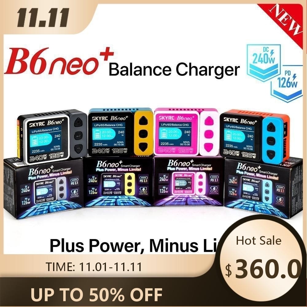 [Bản gốc] SKYRC B6neo / B6neo + Pin LiPo Bộ sạc cân bằng thông minh DC 200W PD 80W Đầu vào cho mô hì