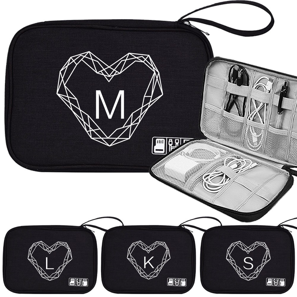 Digital bag Wire Storage Box Cable Storage Box Charger Bag Power Bank Bag Headphones Diamond Pattern