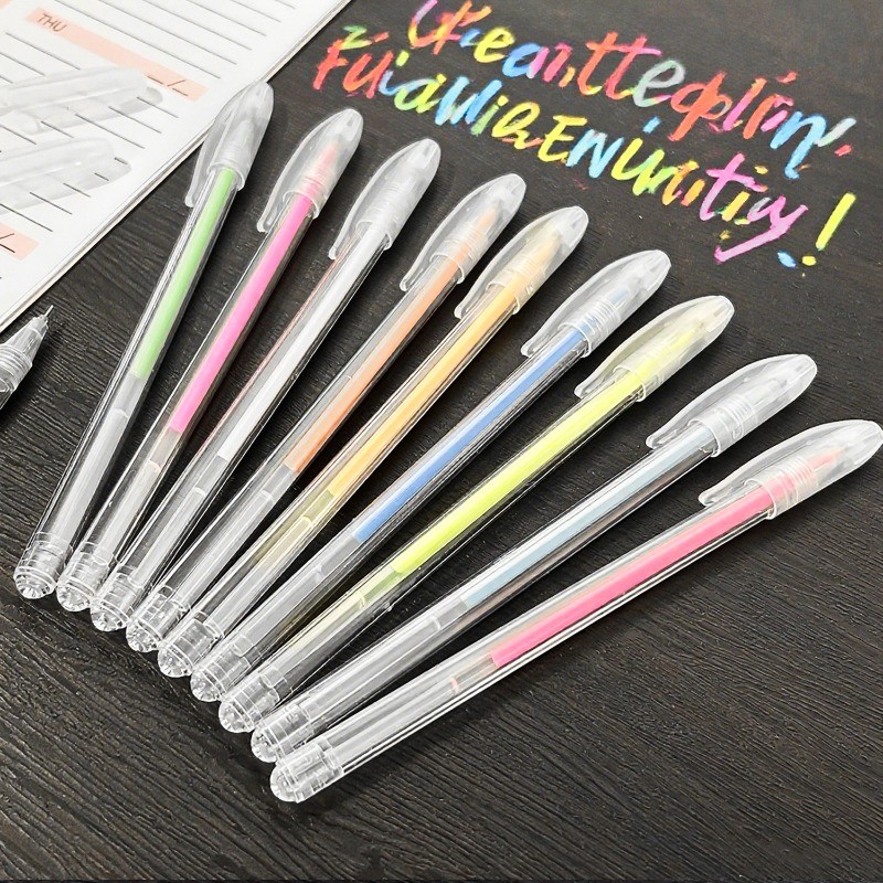 12 Bút Gel Dễ Thương Nhẹ Bền Bút Gel - Bút Gel Màu Cầu Vồng Hợp Lý - Bút Gel Cho Kỳ Thi Ký Ghi Chú​