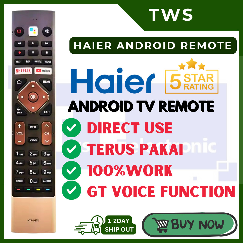 Điều khiển từ xa TV android / TV thông minh Haier HTR-U27E |Tv từ xa haier|Tivi thông minh haier chấ