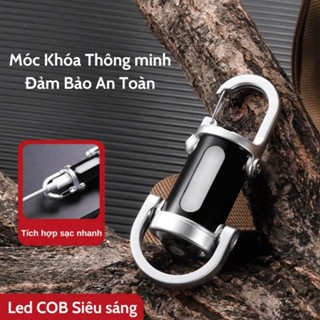 Đèn Pin Móc Khóa Mini Siêu Sáng 7 Chế Độ, Sạc Lại Tiện Lợi - Trang Trí Móc Khóa Loại 1 Pin Trâu
