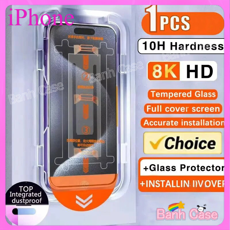 Kính cường lực khung tự dán siêu mịn cho iPhone