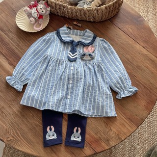  Set Áo Babydoll Tay Dài Quần Legging Thỏ Cho Bé Gái 1-8 Tuổi MINTSCLOSET Quảng Châu - GA2425 