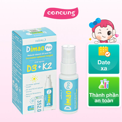 Thực phẩm bảo vệ sức khỏe Dimao Pro Oral Spray D3 + K2 - concung
