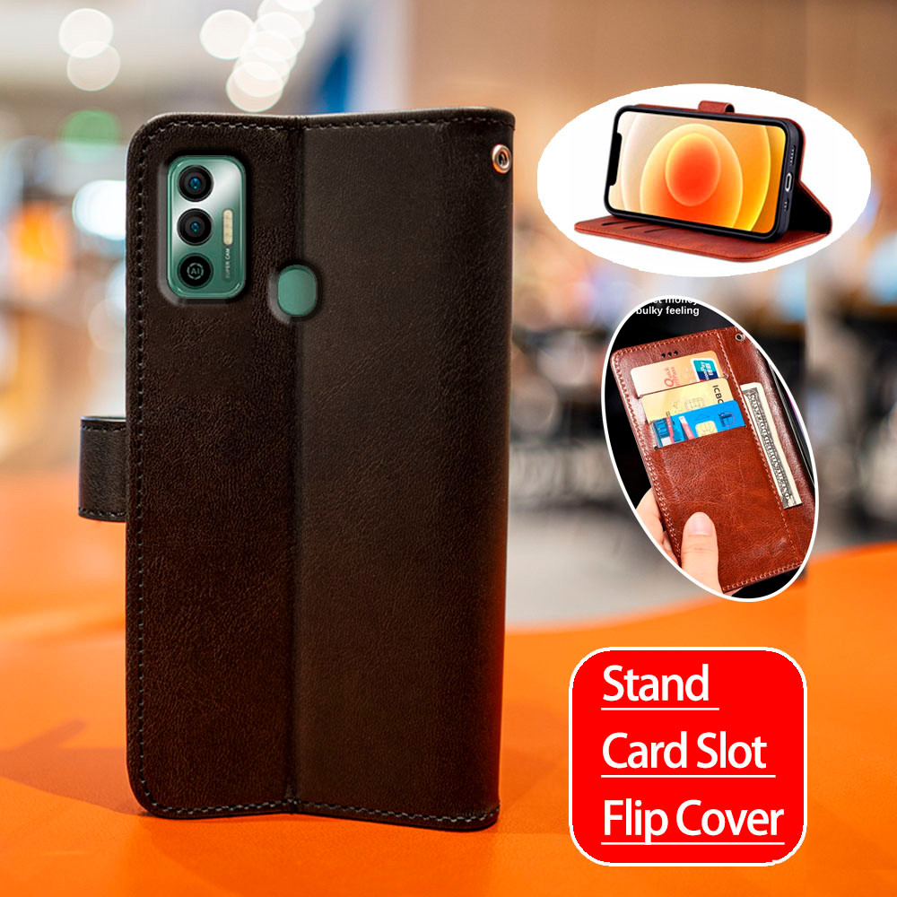 Tecno Spark 7 7T KF6p KF6 KF6j KF6i KF6k PR651h PR651 PR651E KF6m KF6h KF6n Ví Lật Da Chân Đế Hộp Đự