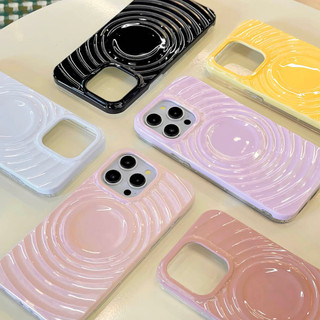 Ốp lưng cứng Tương thích với iPhone 12 12Pro 12ProMax 13 13Pro 13ProMax 14 14Pro 14ProMax 15 15Pro 15ProMax Vỏ nam châm họa tiết gợn sóng sóng sóng