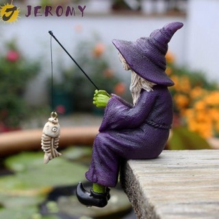Jeromy Halloween Câu Cá Phù Thủy Điêu Khắc, Nhựa Thủ Công Sáng Tạo Tượng Phù Thủy, Đồ Trang Trí Phong Cảnh Sân Vườn Kinh Dị Hình Halloween Trang Trí Nhà Cửa
