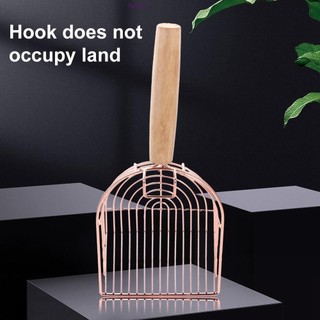 Lyndon Cats Litter Metal Scooper, Thiết kế móc hoa hồng Cat Litter Sifter, Muỗng Sifting nhanh Tay cầm bằng gỗ bằng thép không gỉ Muỗng Sifting nhanh