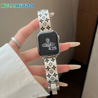 Dây đeo kim loại bằng thép không gỉ phù hợp cho dòng đồng hồ thông minh 9 / 8 / 7 / 6 / SE / 5 / 4 dây đeo có hoa văn phù hợp cho iWatch49 / 45 / 44 / 42 / 41 / 40 / 38mm