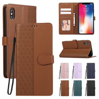 Ốp Nóng Cho IPhone 16 14 13 12 11 Pro X XS Max XR 8 7 6 6s Plus Màu Nâu Lật Đứng Ví Da Bao Da