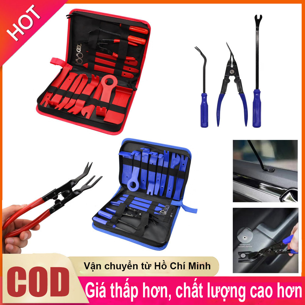 19 Pcs Radio ghi âm xe hơi Cài đặt chất dẻo DIY cài đặt công cụ Pry Sửa chữa bằng tay Kit Screwdrive