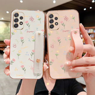 Ốp Lưng Cho Samsung Galaxy A23 A32 A52 A72 4G 5G A33 A53 A73 M32 A52S 5G Full Màn Hình Hoa Dây Đeo Tay Giá Đỡ Chống Rơi Vỏ Điện Thoại