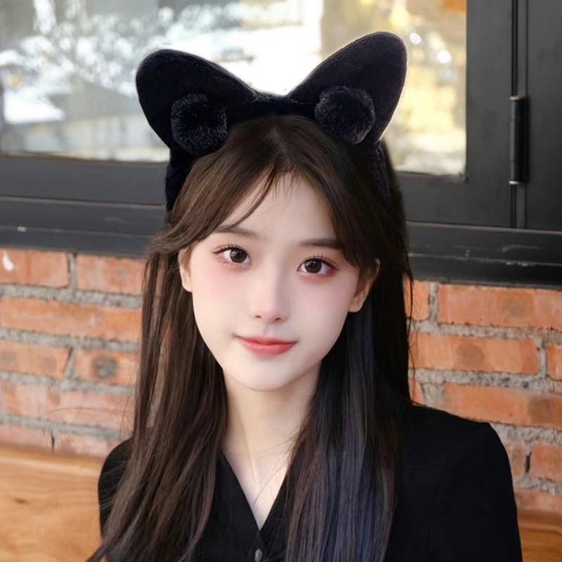 Cài tóc rửa mặt hình thú gấu, cá mập, cà rốt dễ thương nữ LAGU bờm băng đô thun makeup, trang điểm