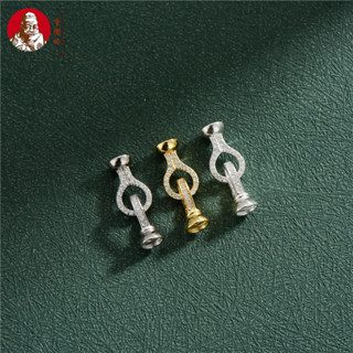  S925 Bạc Kim Cương Zircon Đôi Nhẫn Khóa Ngọc Trai Vòng Cổ Khóa Xương Đòn Liên Kết Khóa Đuôi Khóa DIY Khóa Phụ Kiện 