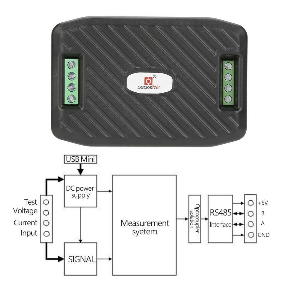 PEACEFAIR Watt Meter PZEM-017 DC Điện áp dòng điện tiêu thụ năng lượng Mô-đun truyền thông tiêu thụ 