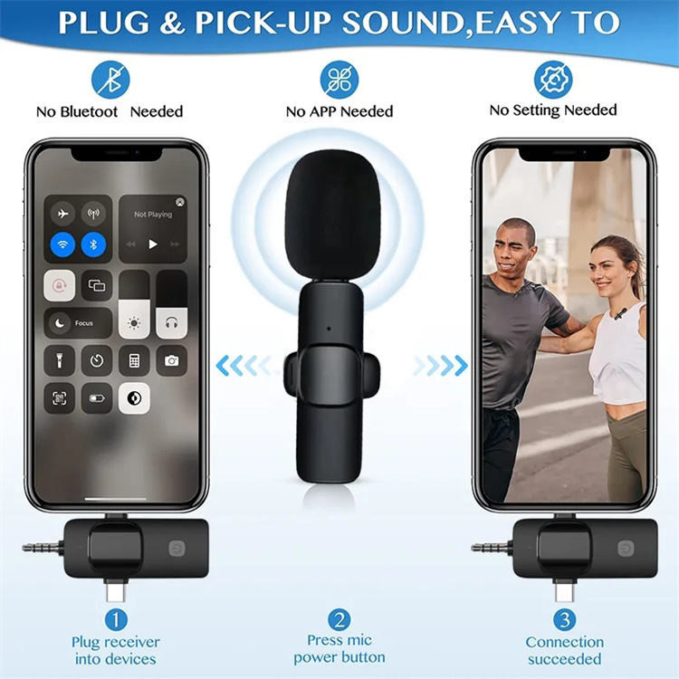 Micro ghi âm không dây USB chuyên nghiệp K15 | BigBuy360 - bigbuy360.vn