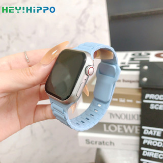 Dây đeo silicon màu Macaron cho iwatch ultra2 49mm Đeo khóa với ba hạt dây đeo đồng hồ cho iwatch Series 9 8 7 se2 se 6 5 4 3 45mm 41mm 44mm 40mm 42mm 38mm
