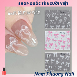 Sticker miếng dán móng hình nơ trang trí móng siêu xinh