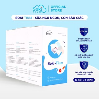 Combo 3 Hộp Sữa Ngủ Ngon SOKI TIUM Giúp Bé Ngủ Ngon, Tạo Được Nếp Ngủ Ngoan Đạt Chuẩn Đúng - Đủ - Đều Cho Bé - 3 Hộp