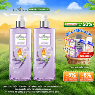 Bộ 2 Sữa tắm dưỡng da thiên nhiên Enchanteur Naturelle hương hoa Lavender 510gr/Chai