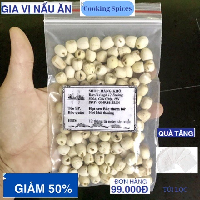 Hạt Sen Bắc khô bở thơm 100gr