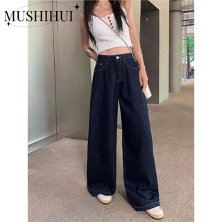 MUSHIHUI quần ống rộng quần nữ jean Minimalist Cổ điển Phong cách hàn quốc WLK2480IRT 34Z240823